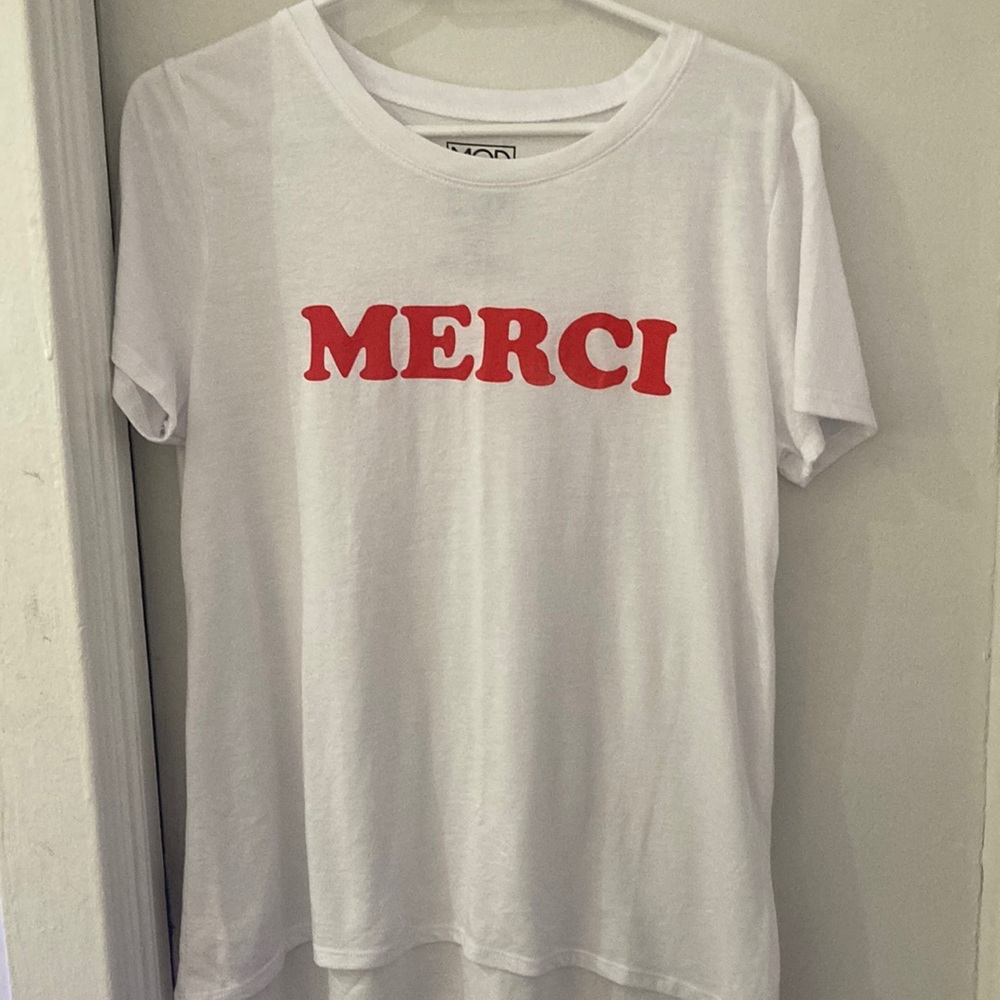 White Merci T Shirt NWOT
